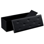 Folding Storage Ottoman, Foot Rest Stool Footstool, Leather Tufted Ottoman, Small Ottoman Cube for Living Room Bedroom Dorm
