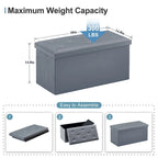 Folding Storage Ottoman, Foot Rest Stool Footstool, Leather Tufted Ottoman, Small Ottoman Cube for Living Room Bedroom Dorm