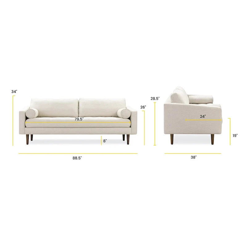 Poly & Bark Napa 72 Velvet Fabric Sofa