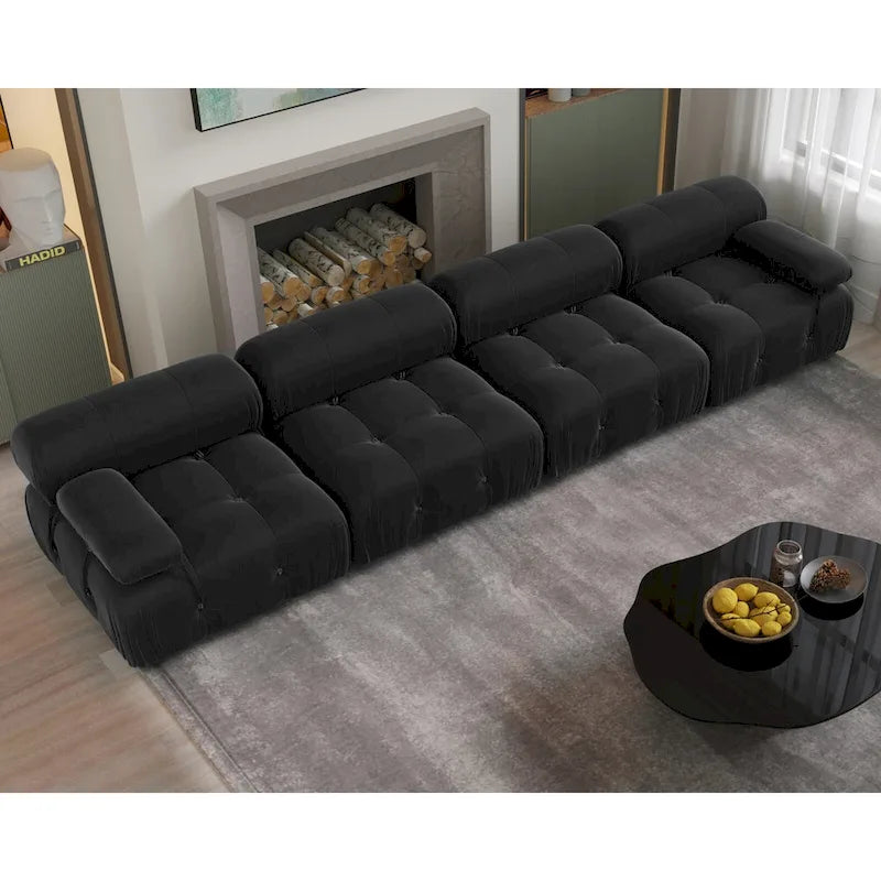 138 Convertible Modular Sectional Sofa, Luxury Modern 4-Seat Wide Couch Sectional for Living Room Bedroom Office Apartment