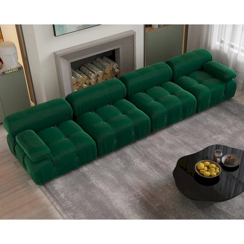 138 Convertible Modular Sectional Sofa, Luxury Modern 4-Seat Wide Couch Sectional for Living Room Bedroom Office Apartment