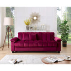 83 Comfortable Velvet Storage Sleeper Convertible Sofa Bed.