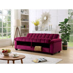 83 Comfortable Velvet Storage Sleeper Convertible Sofa Bed.