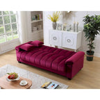 83 Comfortable Velvet Storage Sleeper Convertible Sofa Bed.