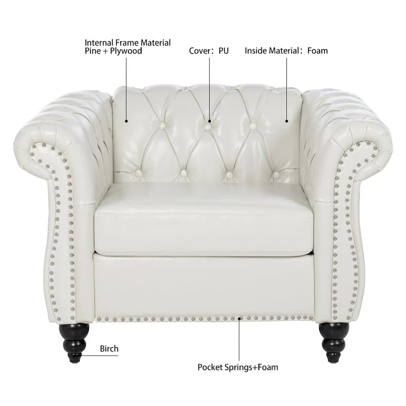 Classic Design Comfortable 1 Seater Sofa Accent Chair For Living Room