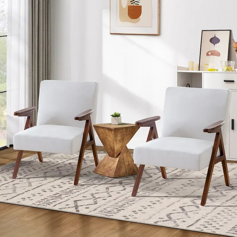 HUIMO Set of 2 Upholstered Accent Chair for Living Room, Bedroom