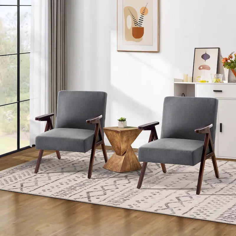 HUIMO Set of 2 Upholstered Accent Chair for Living Room, Bedroom