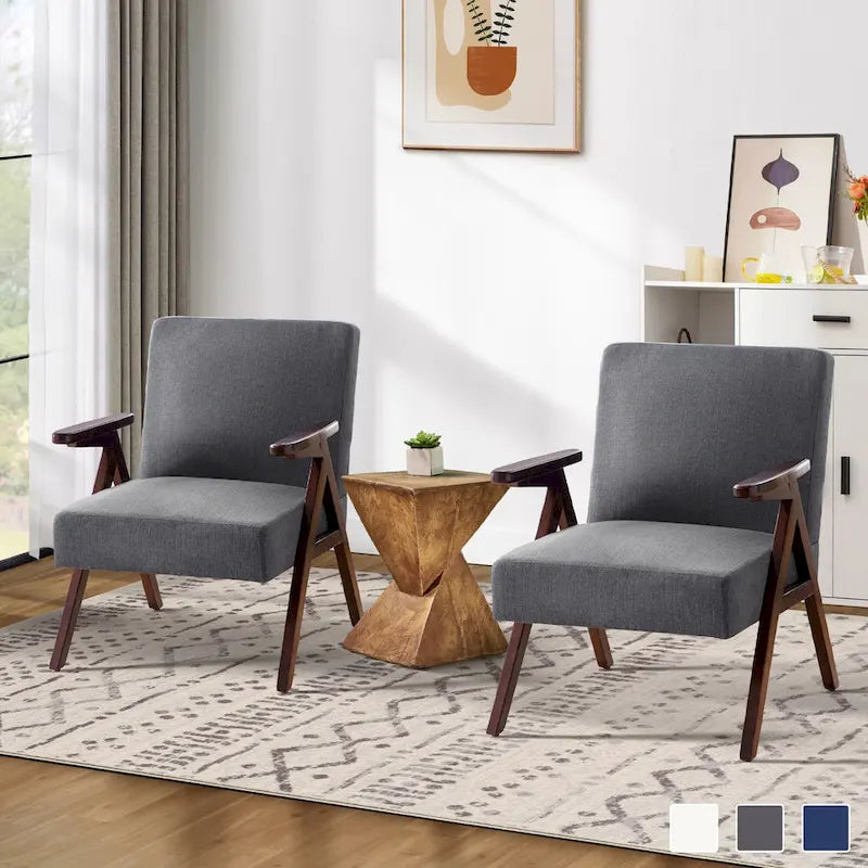 HUIMO Set of 2 Upholstered Accent Chair for Living Room, Bedroom