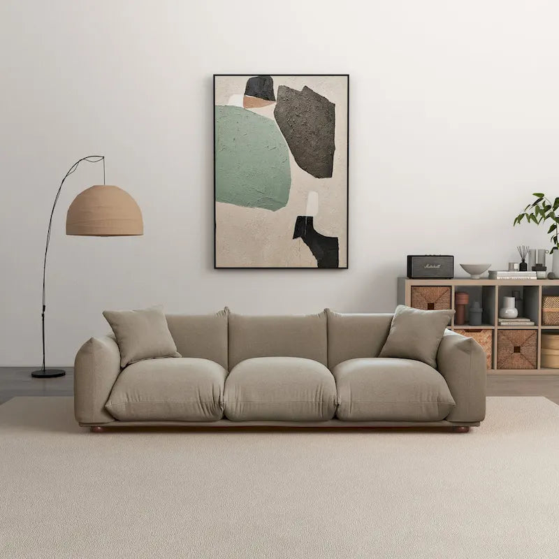 Arten Mid-Century Modern Luxury Boucle/Velvet Couch