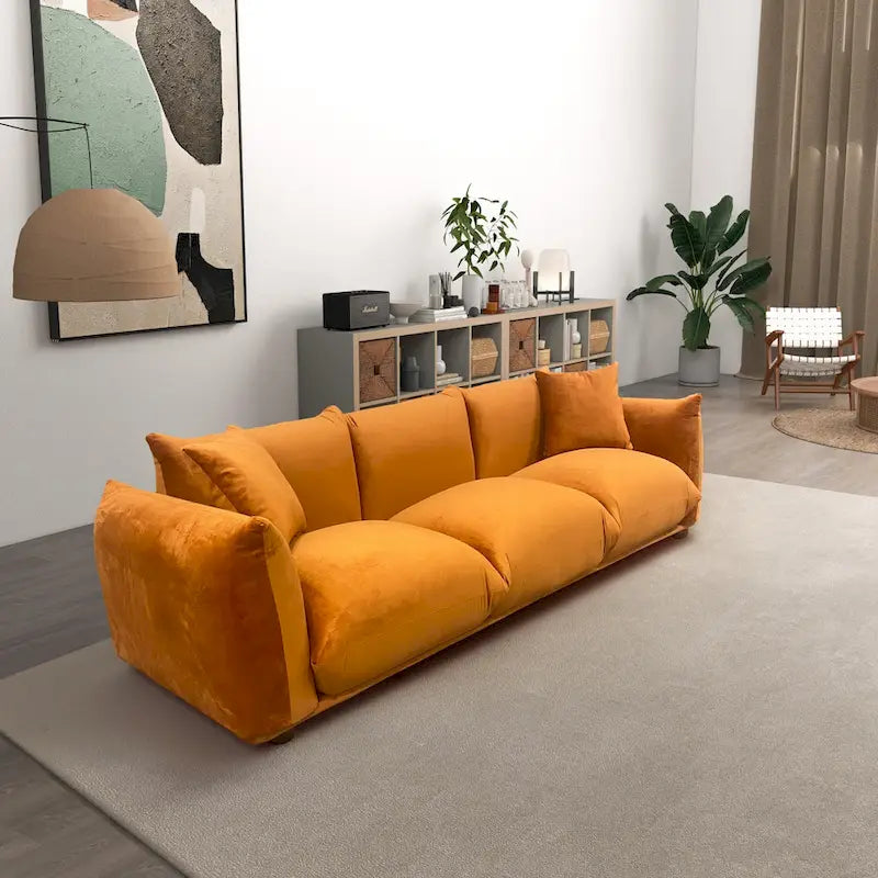 Arten Mid-Century Modern Luxury Boucle/Velvet Couch