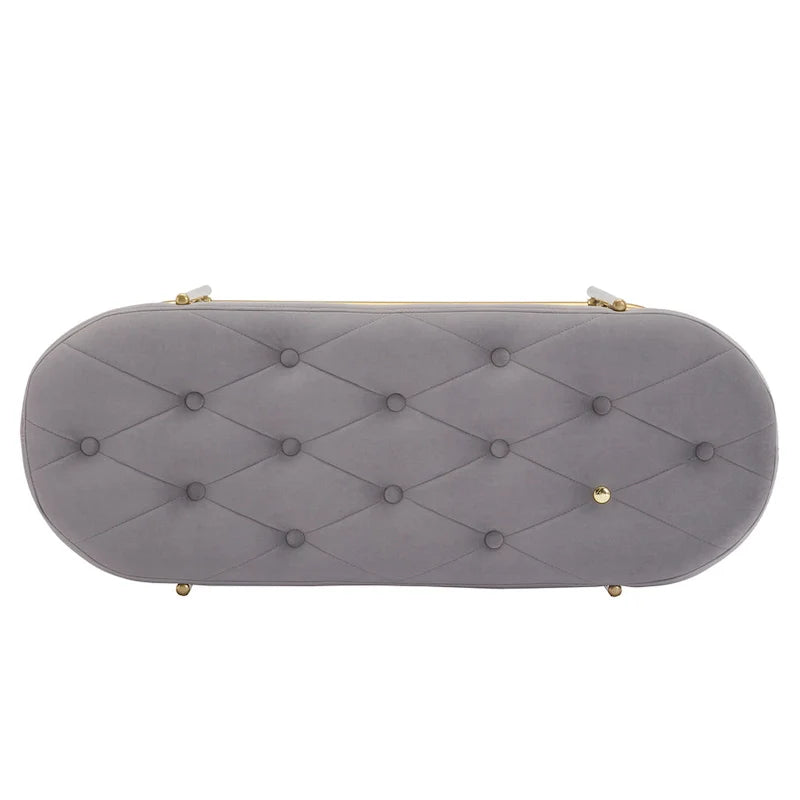 SEYNAR 40 Velvet Upholstered Living Room Bench with Double shoe rack