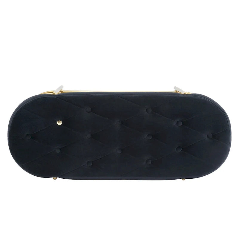 SEYNAR 40 Velvet Upholstered Living Room Bench with Double shoe rack