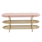 SEYNAR 40 Velvet Upholstered Living Room Bench with Double shoe rack