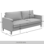 CraftPorch Contemporary Minimalist Linen Upholstered 3-Piece Living Room Set