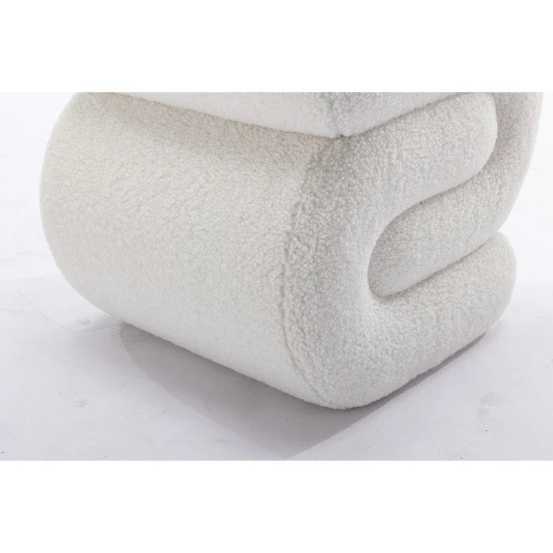 Modern S-shape Fabric Ottoman Makeup Stool Footstool