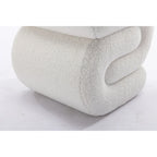 Modern S-shape Fabric Ottoman Makeup Stool Footstool