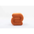 Modern S-shape Fabric Ottoman Makeup Stool Footstool
