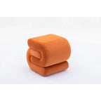 Modern S-shape Fabric Ottoman Makeup Stool Footstool