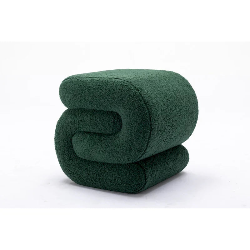 Modern S-shape Fabric Ottoman Makeup Stool Footstool