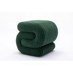 Modern S-shape Fabric Ottoman Makeup Stool Footstool