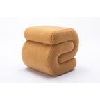 Modern S-shape Fabric Ottoman Makeup Stool Footstool