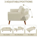 75.39 IN. Futon Sofa Bed, Convertible Upholstered Couch Sleeper with Reclining Sleeper Split Tufted Back