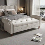 Modern Storage Bed Bench,Shoe Bench,Footrest with Rolled Arms