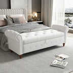 Modern Storage Bed Bench,Shoe Bench,Footrest with Rolled Arms