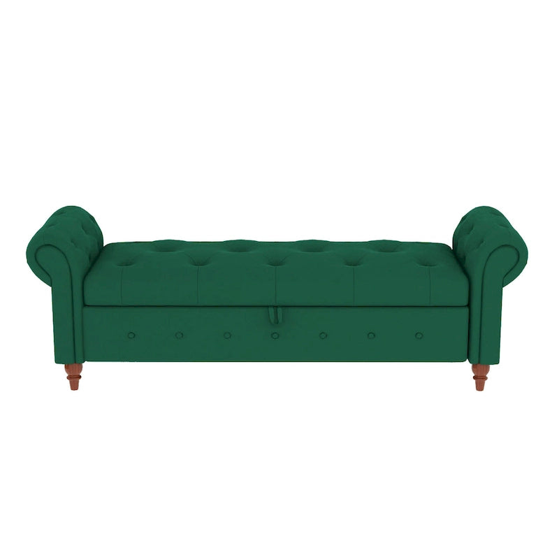 Modern Storage Bed Bench,Shoe Bench,Footrest with Rolled Arms