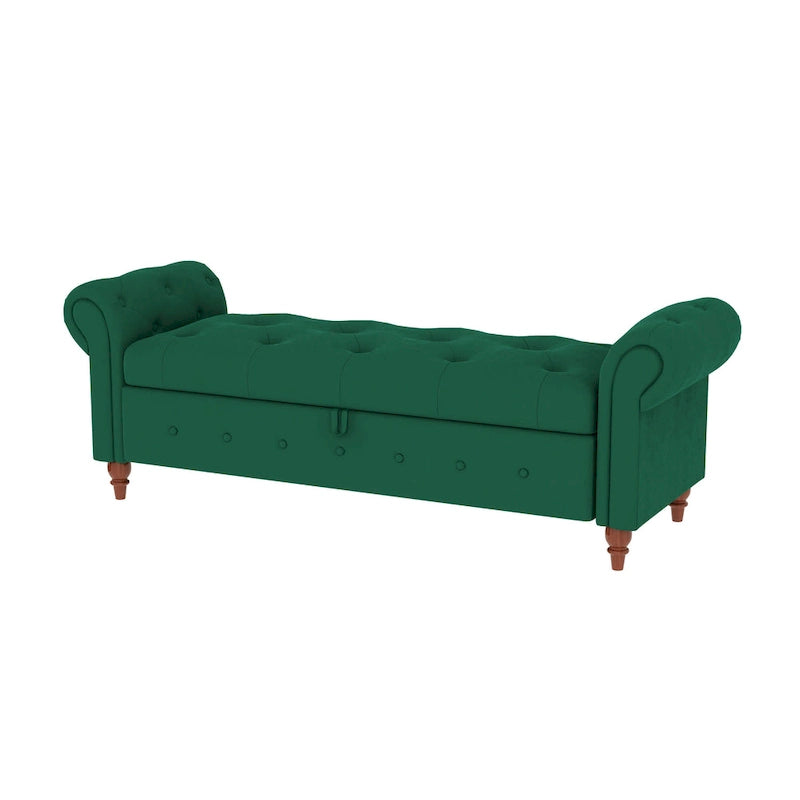 Modern Storage Bed Bench,Shoe Bench,Footrest with Rolled Arms