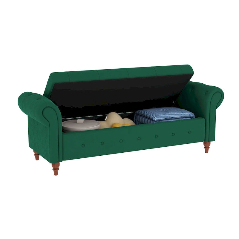 Modern Storage Bed Bench,Shoe Bench,Footrest with Rolled Arms