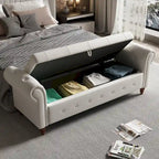 Modern Storage Bed Bench,Shoe Bench,Footrest with Rolled Arms