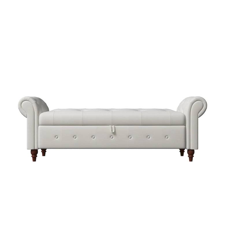 Modern Storage Bed Bench,Shoe Bench,Footrest with Rolled Arms