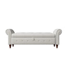 Modern Storage Bed Bench,Shoe Bench,Footrest with Rolled Arms