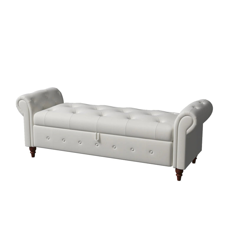 Modern Storage Bed Bench,Shoe Bench,Footrest with Rolled Arms