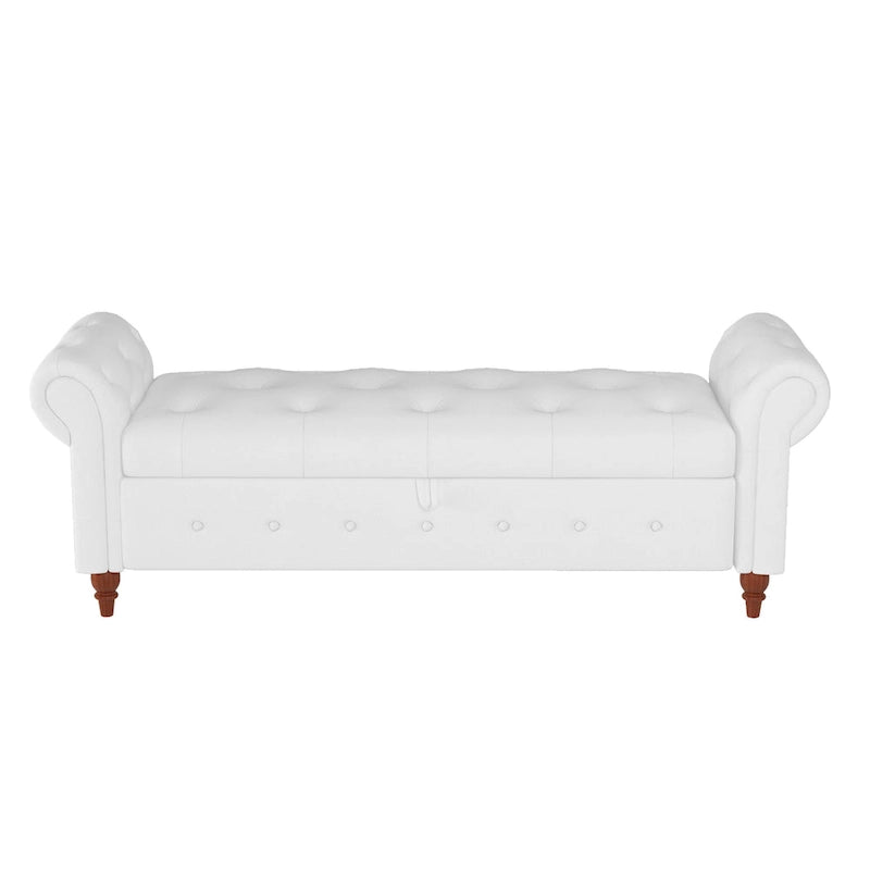 Modern Storage Bed Bench,Shoe Bench,Footrest with Rolled Arms