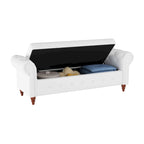 Modern Storage Bed Bench,Shoe Bench,Footrest with Rolled Arms