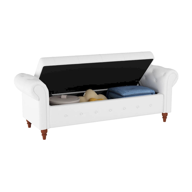 Modern Storage Bed Bench,Shoe Bench,Footrest with Rolled Arms