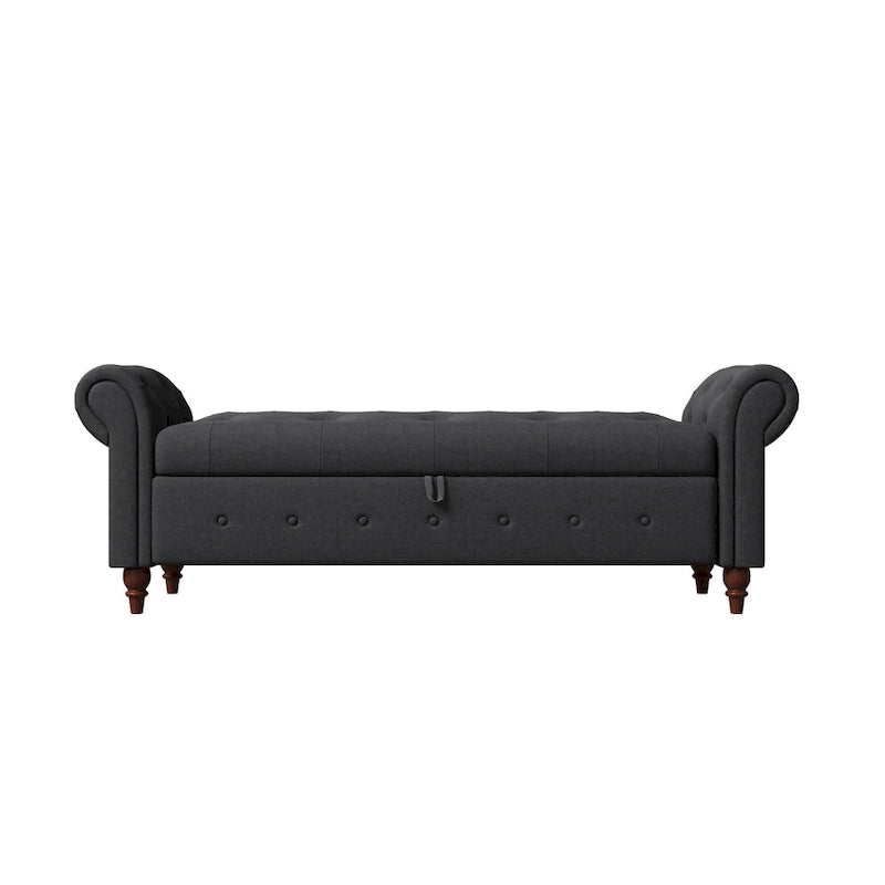 Modern Storage Bed Bench,Shoe Bench,Footrest with Rolled Arms