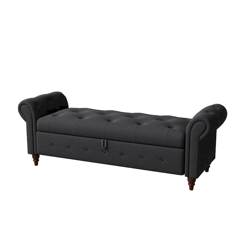 Modern Storage Bed Bench,Shoe Bench,Footrest with Rolled Arms