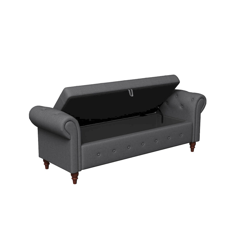 Modern Storage Bed Bench,Shoe Bench,Footrest with Rolled Arms