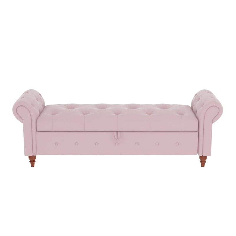 Modern Storage Bed Bench,Shoe Bench,Footrest with Rolled Arms