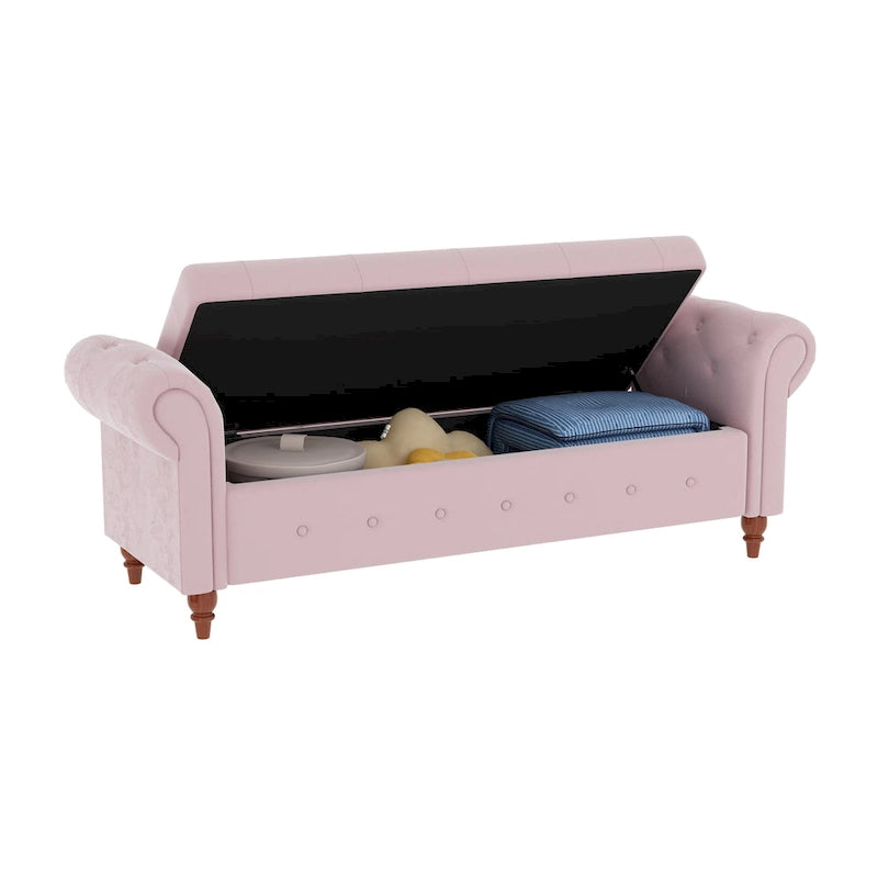 Modern Storage Bed Bench,Shoe Bench,Footrest with Rolled Arms