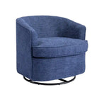 SEYNAR Modern Upholstered Round Swivel Barrel Armchair for Living Room