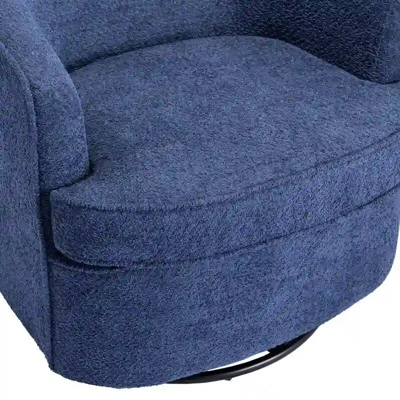 SEYNAR Modern Upholstered Round Swivel Barrel Armchair for Living Room