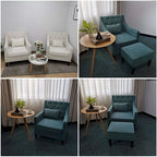 HUIMO Arm Chair Comfy Club Chair with Pillow Beige/ Dark Teal/ Blue