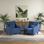 HUIMO Arm Chair Comfy Club Chair with Pillow Beige/ Dark Teal/ Blue