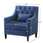 HUIMO Arm Chair Comfy Club Chair with Pillow Beige/ Dark Teal/ Blue