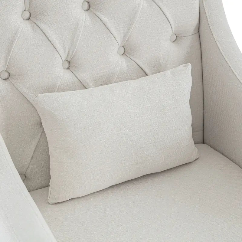 HUIMO Arm Chair Comfy Club Chair with Pillow Beige/ Dark Teal/ Blue
