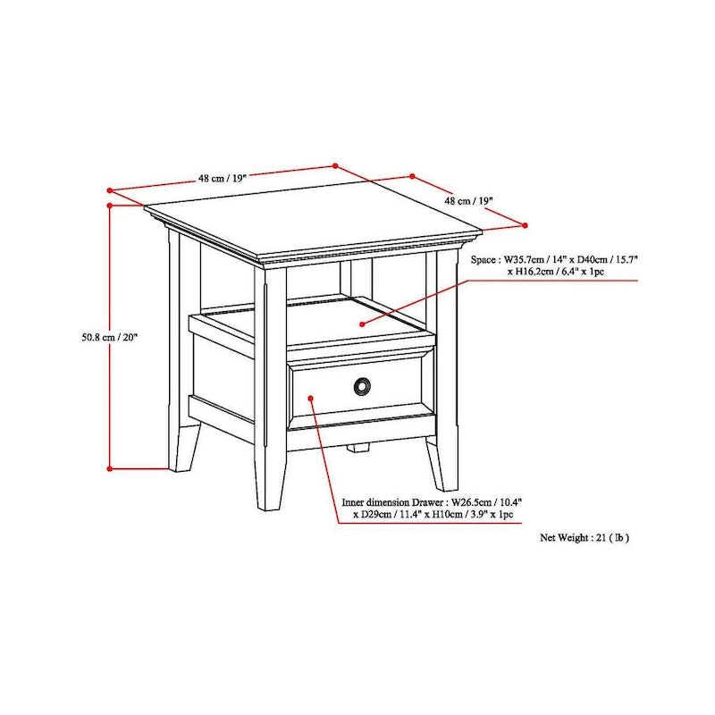WYNDENHALL Halifax Solid Wood 19-inch Square End Table - 19 inch wide